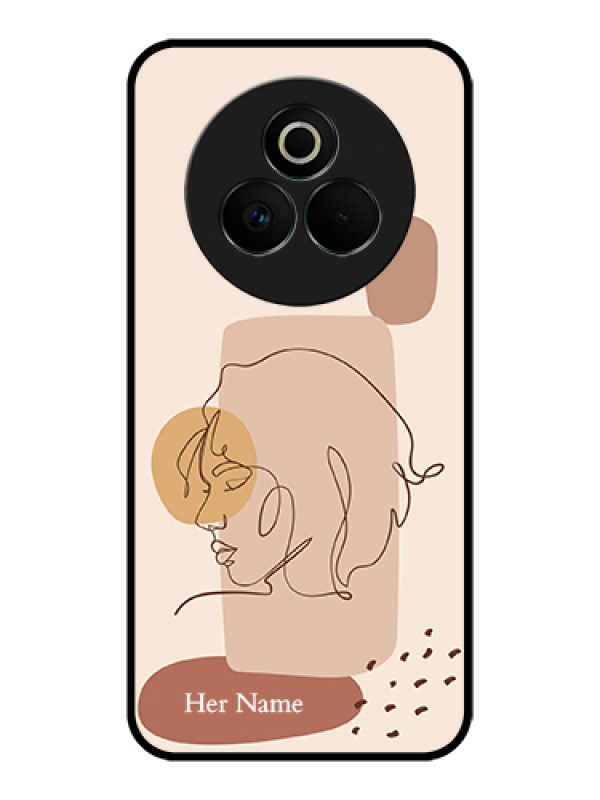 Custom Realme P3 Pro 5G Custom Glass Phone Case - Calm Woman Line Art Design