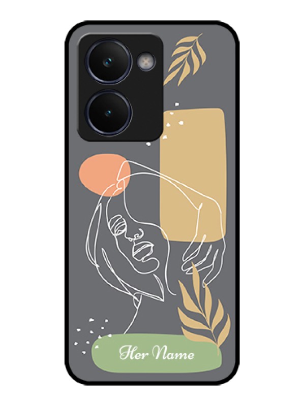 Custom Realme P3 Ultra 5G Custom Glass Phone Case - Gazing Woman Line Art Design