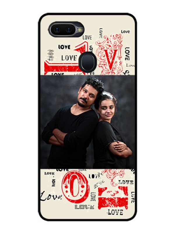 Custom Realme U1 Photo Printing on Glass Case  - Trendy Love Design Case
