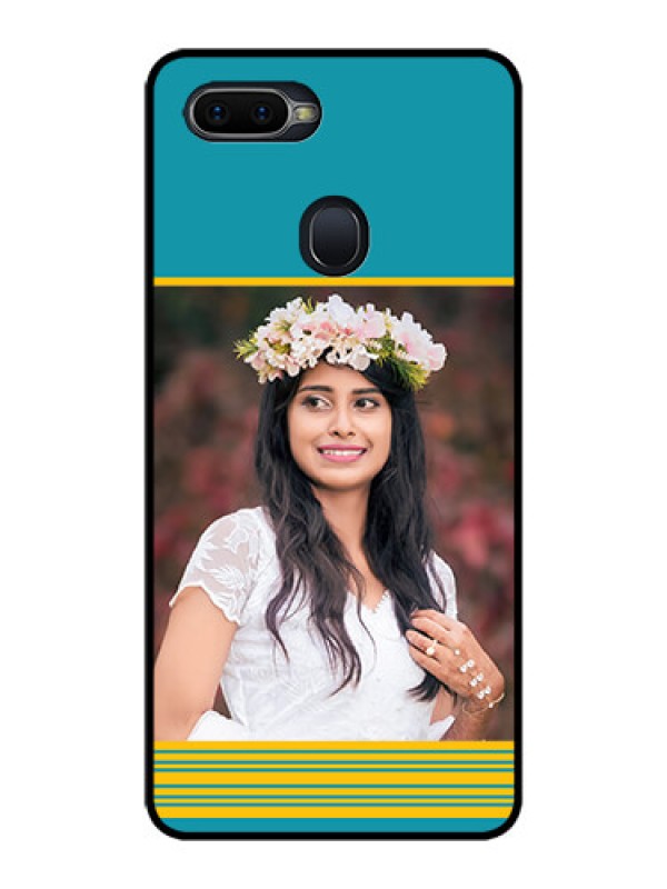 Custom Realme U1 Custom Glass Phone Case  - Yellow & Blue Design 