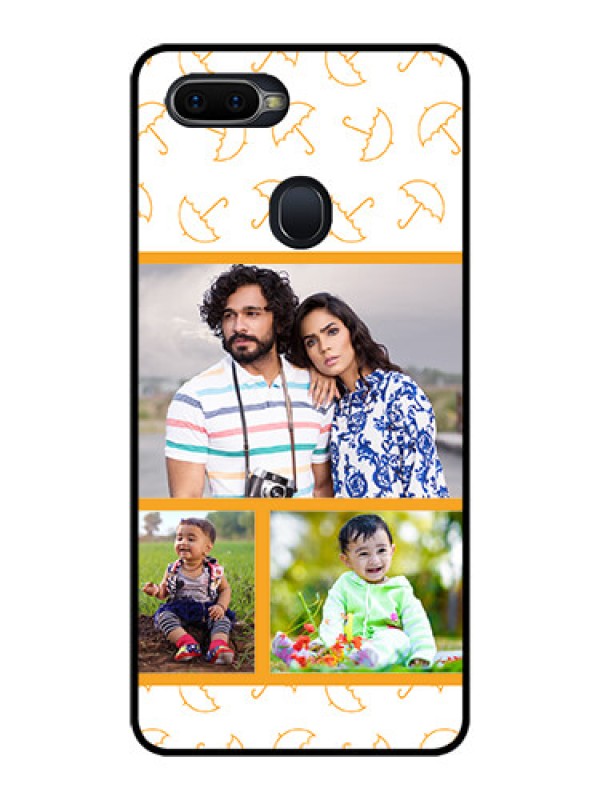 Custom Realme U1 Custom Glass Mobile Case  - Yellow Pattern Design
