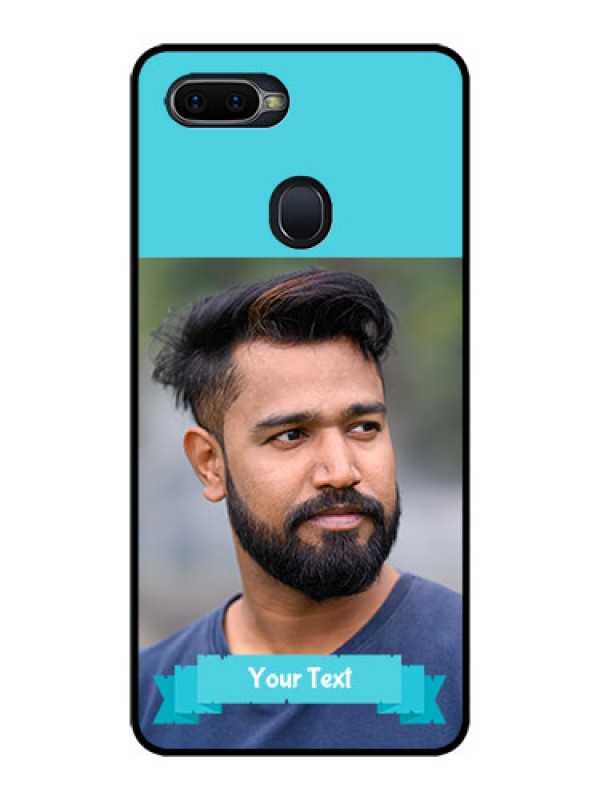 Custom Realme U1 Personalized Glass Phone Case  - Simple Blue Color Design