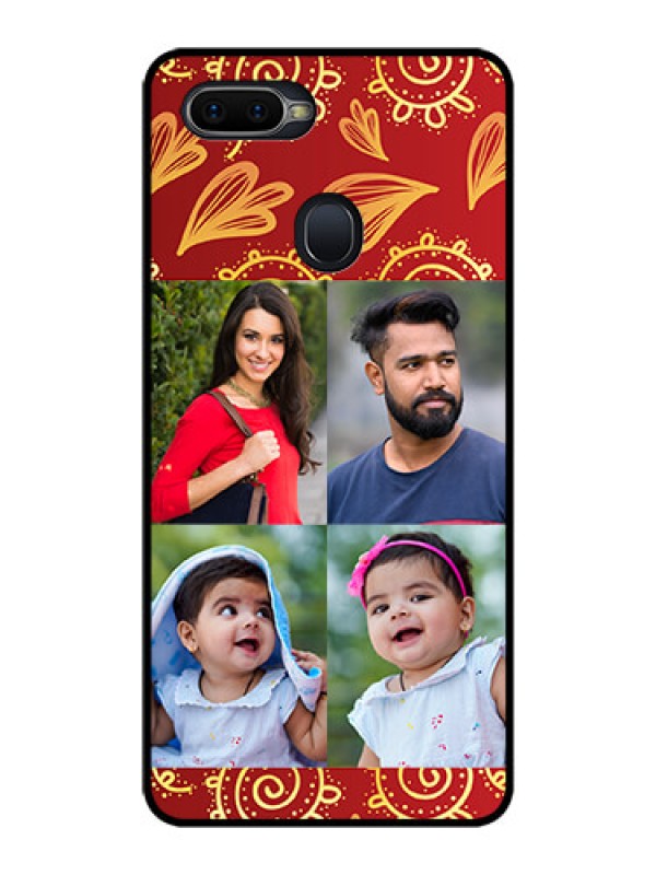 Custom Realme U1 Photo Printing on Glass Case  - 4 Image Traditional Design