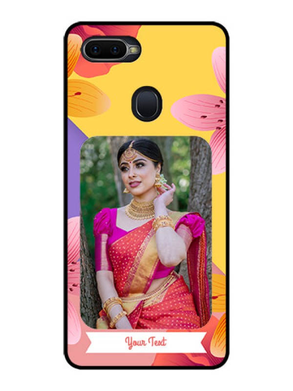 Custom Realme U1 Custom Glass Mobile Case  - 3 Image With Vintage Floral Design