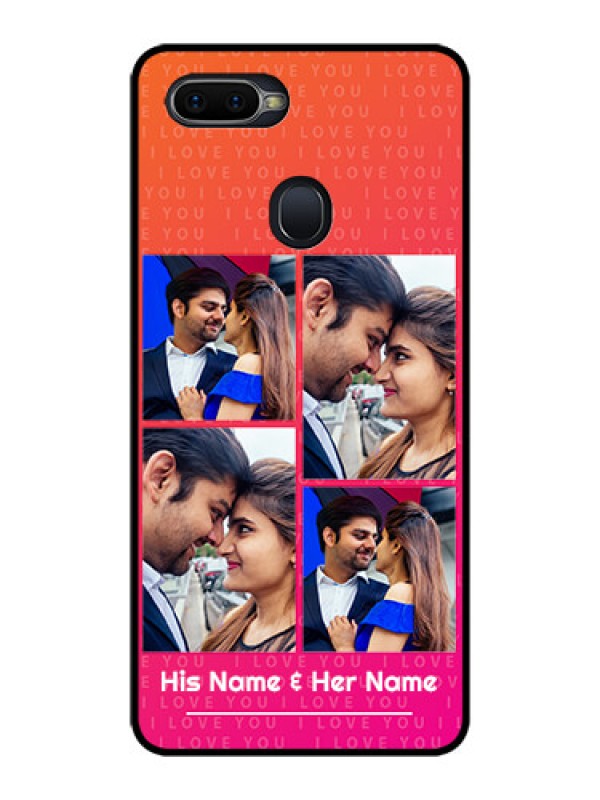 Custom Realme U1 Custom Glass Phone Case  - I Love You Pink Design
