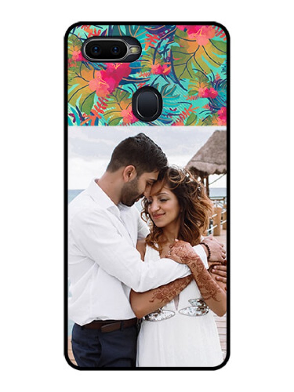 Custom Realme U1 Photo Printing on Glass Case  - Watercolor Floral Design