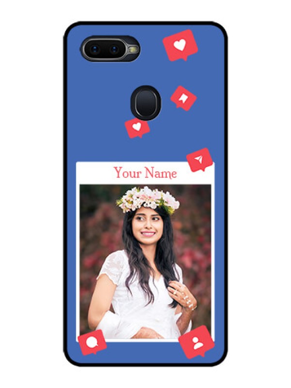Custom Realme U1 Custom Glass Phone Case - Like Share And Comment Design