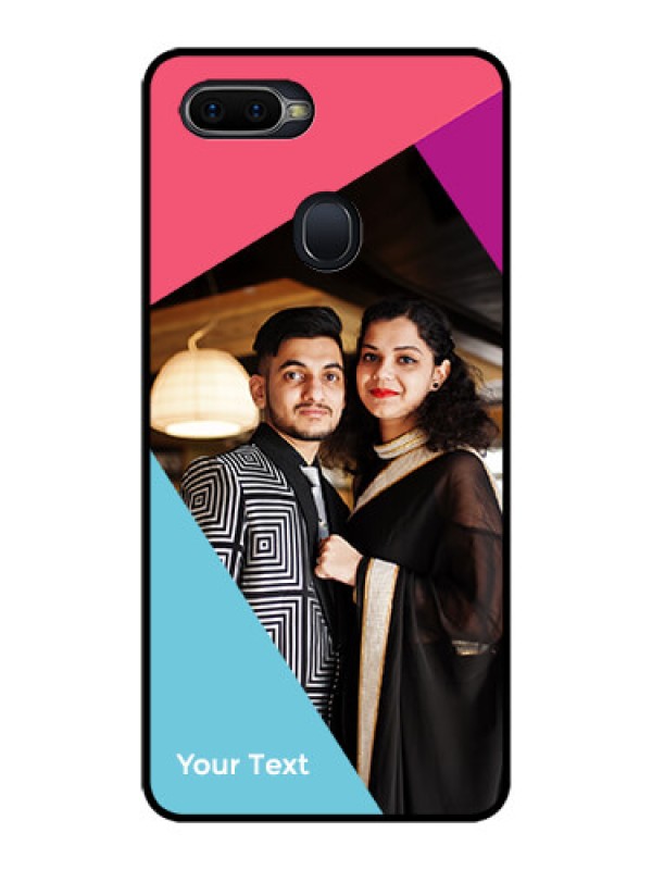 Custom Realme U1 Custom Glass Mobile Case - Stacked Triple colour Design