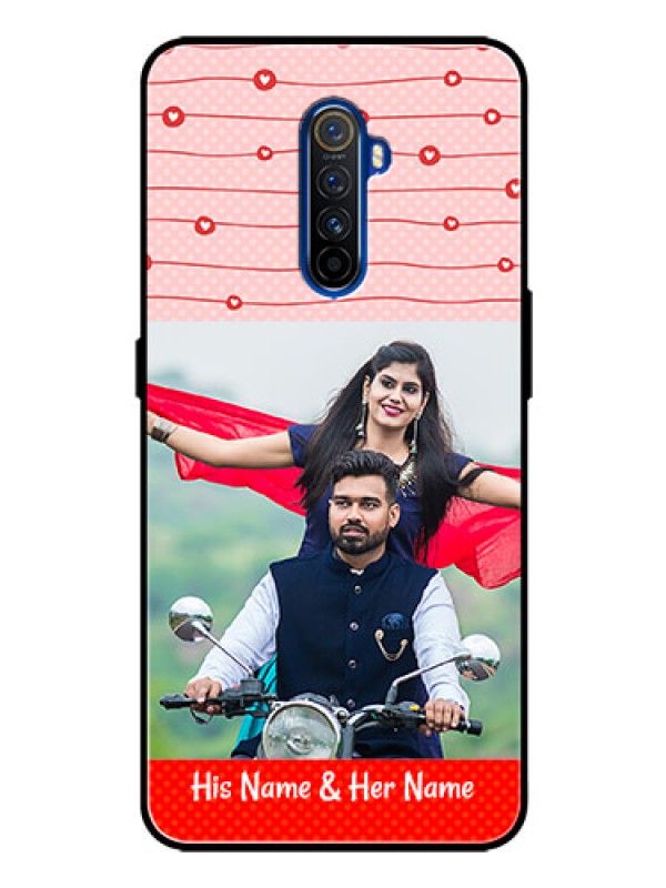 Custom Realme X2 Pro Personalized Glass Phone Case  - Red Pattern Case Design
