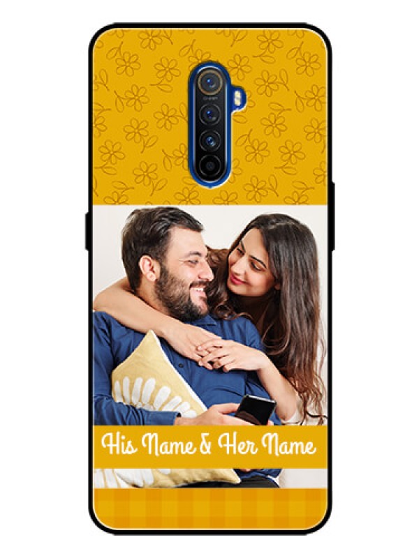 Custom Realme X2 Pro Custom Glass Mobile Case  - Yellow Floral Design