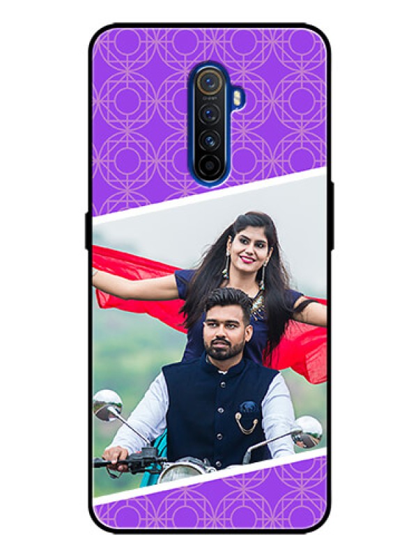 Custom Realme X2 Pro Custom Glass Phone Case  - Violet Pattern Design