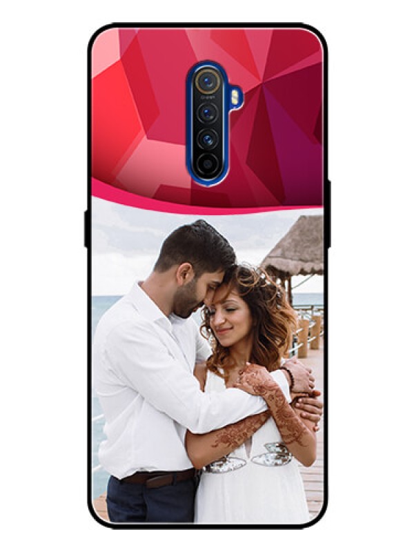 Custom Realme X2 Pro Custom Glass Mobile Case  - Red Abstract Design