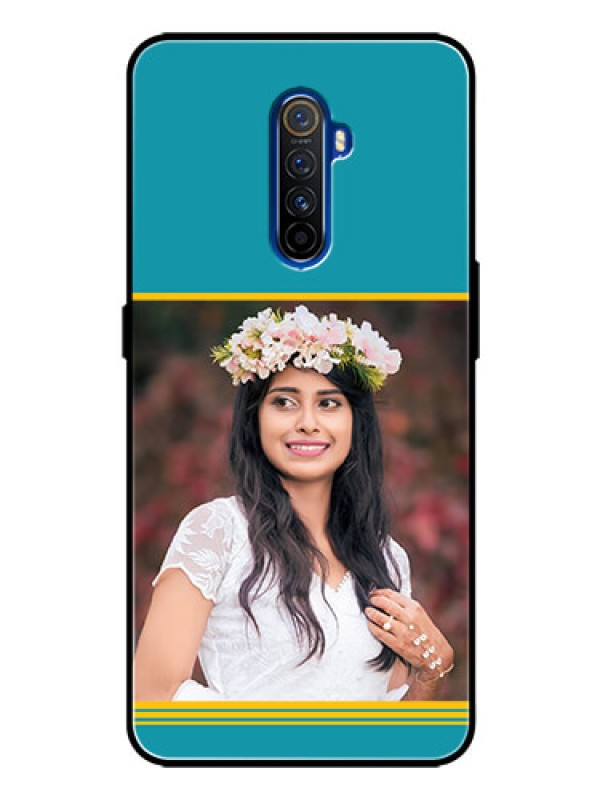 Custom Realme X2 Pro Custom Glass Phone Case  - Yellow & Blue Design 