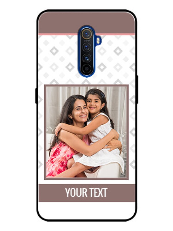 Custom Realme X2 Pro Photo Printing on Glass Case  - Simple Diamond Design