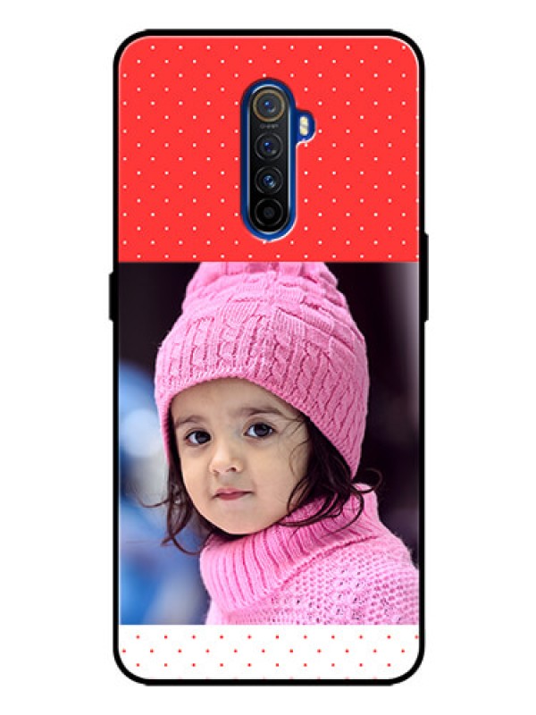 Custom Realme X2 Pro Photo Printing on Glass Case  - Red Pattern Design