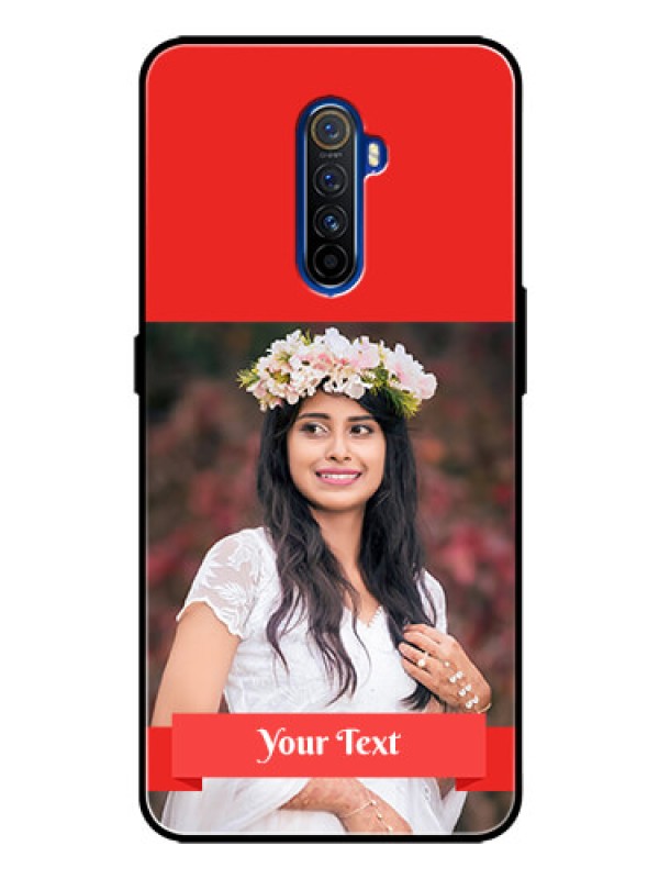 Custom Realme X2 Pro Custom Glass Phone Case  - Simple Red Color Design