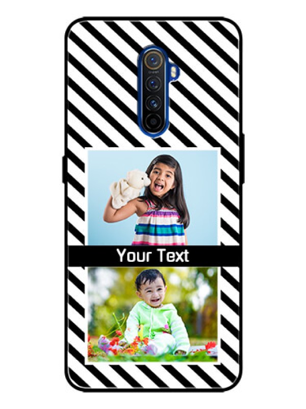 Custom Realme X2 Pro Photo Printing on Glass Case  - Black And White Stripes Design