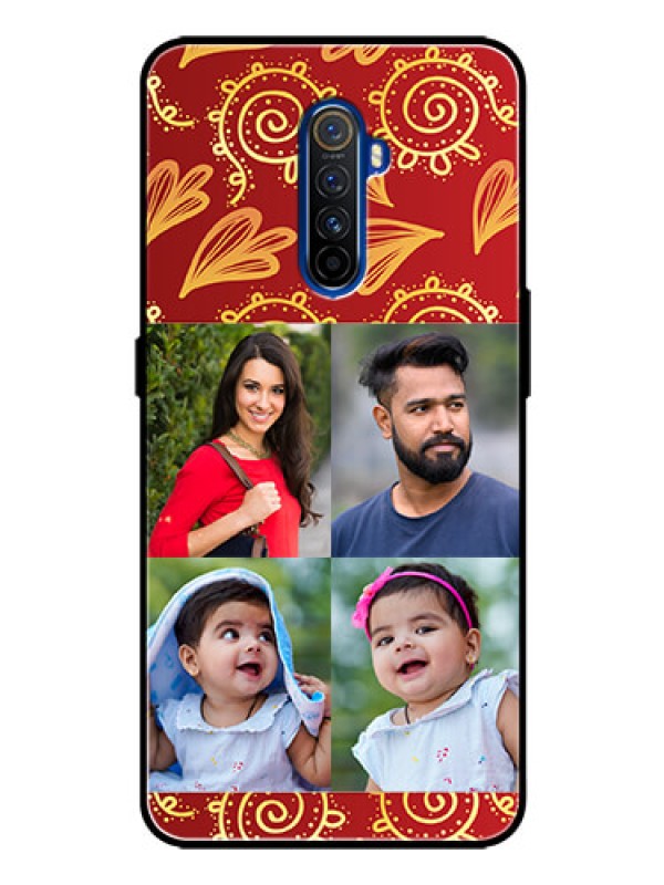 Custom Realme X2 Pro Photo Printing on Glass Case  - 4 Image Traditional Design