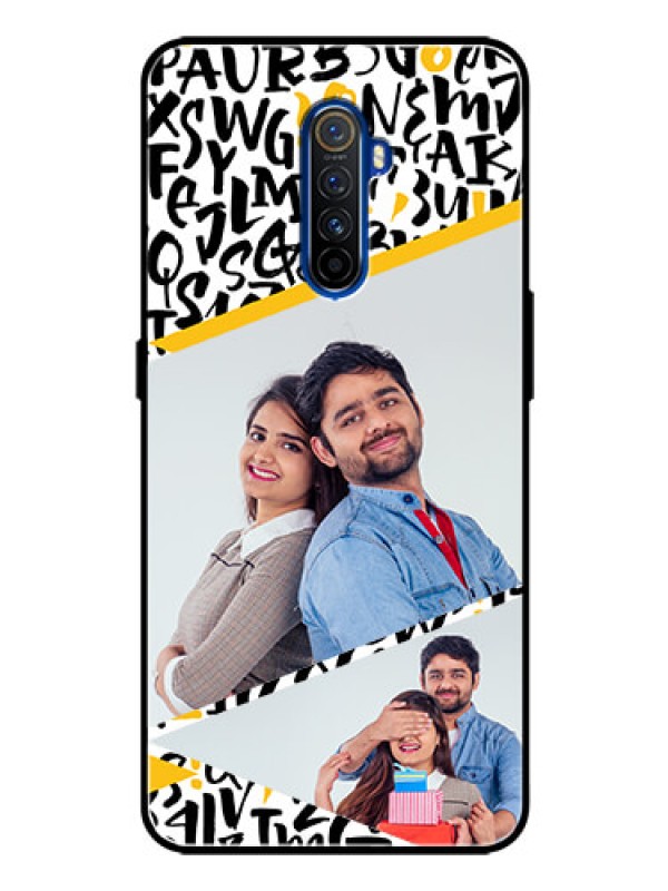 Custom Realme X2 Pro Custom Glass Mobile Case  - Letters Pattern Design