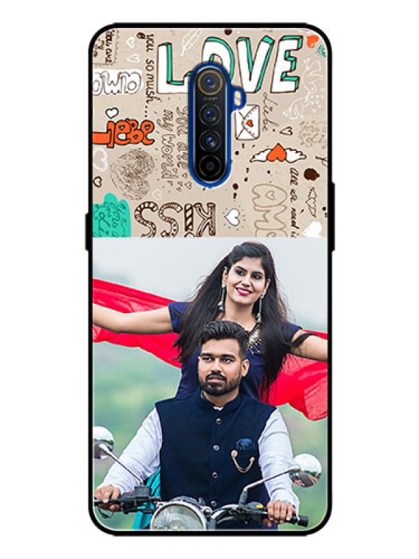 Custom Realme X2 Pro Custom Glass Phone Case  - Love Doodle Pattern 