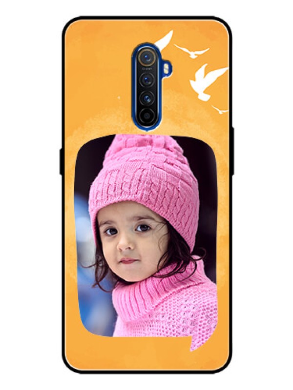 Custom Realme X2 Pro Personalized Glass Phone Case  - Water Color Design with Bird Icons