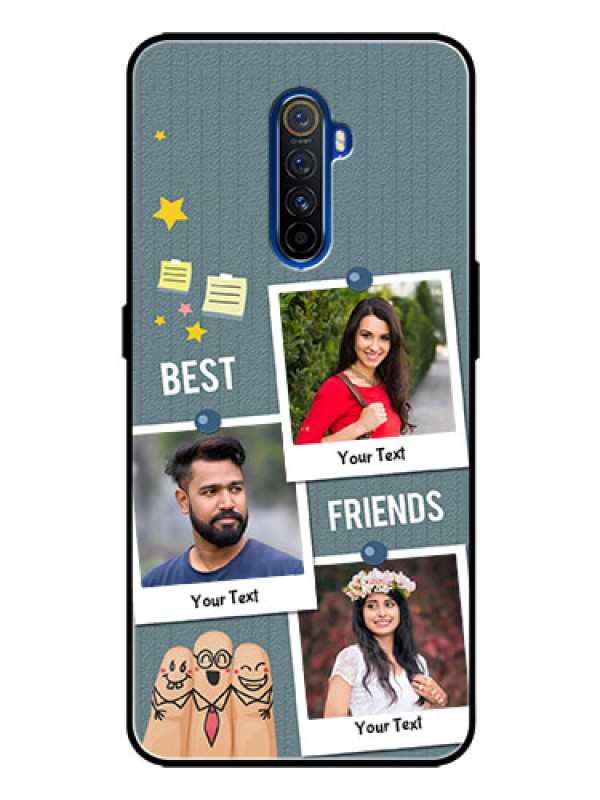 Custom Realme X2 Pro Personalized Glass Phone Case  - Sticky Frames and Friendship Design