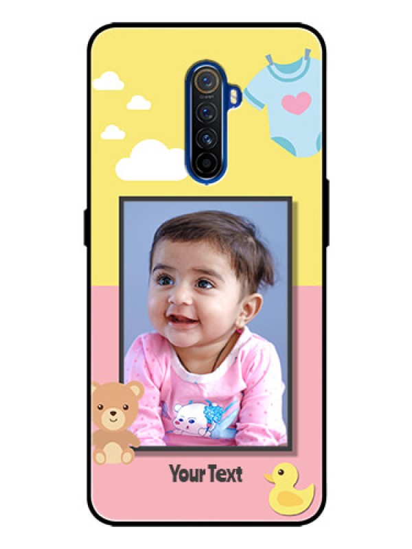 Custom Realme X2 Pro Photo Printing on Glass Case  - Kids 2 Color Design