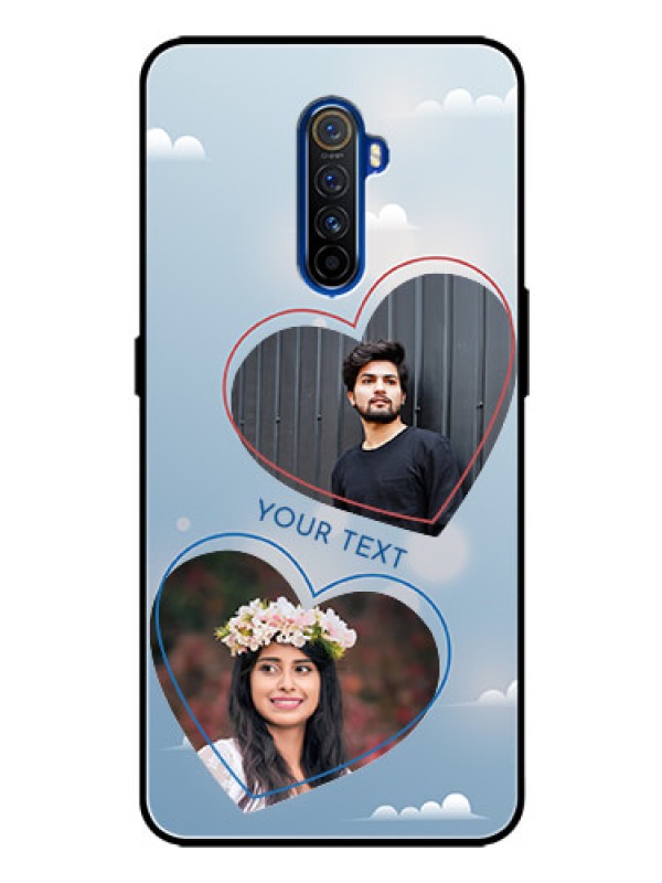 Custom Realme X2 Pro Custom Glass Mobile Case  - Blue Color Couple Design 