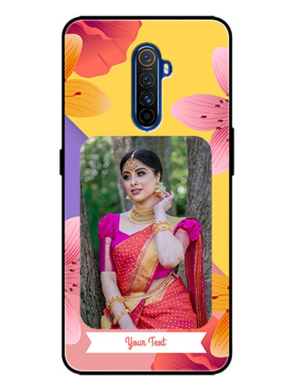 Custom Realme X2 Pro Custom Glass Mobile Case  - 3 Image With Vintage Floral Design