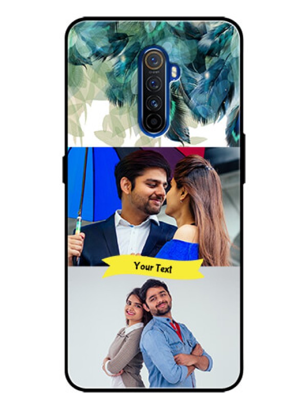 Custom Realme X2 Pro Personalized Glass Phone Case  - Image with Boho Peacock Feather Design
