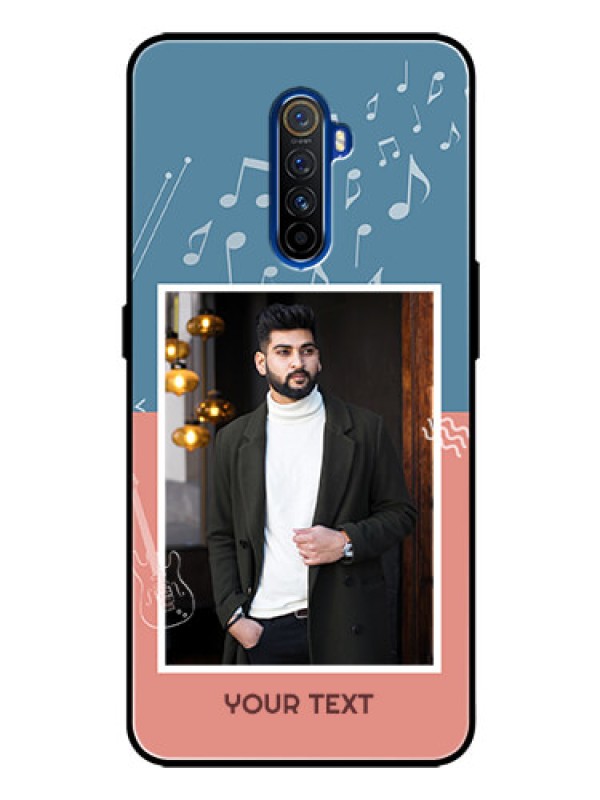 Custom Realme X2 Pro Photo Printing on Glass Case  - with Color Musical Note Design