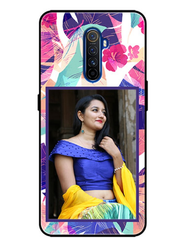 Custom Realme X2 Pro Custom Glass Mobile Case  - Abstract Floral Design