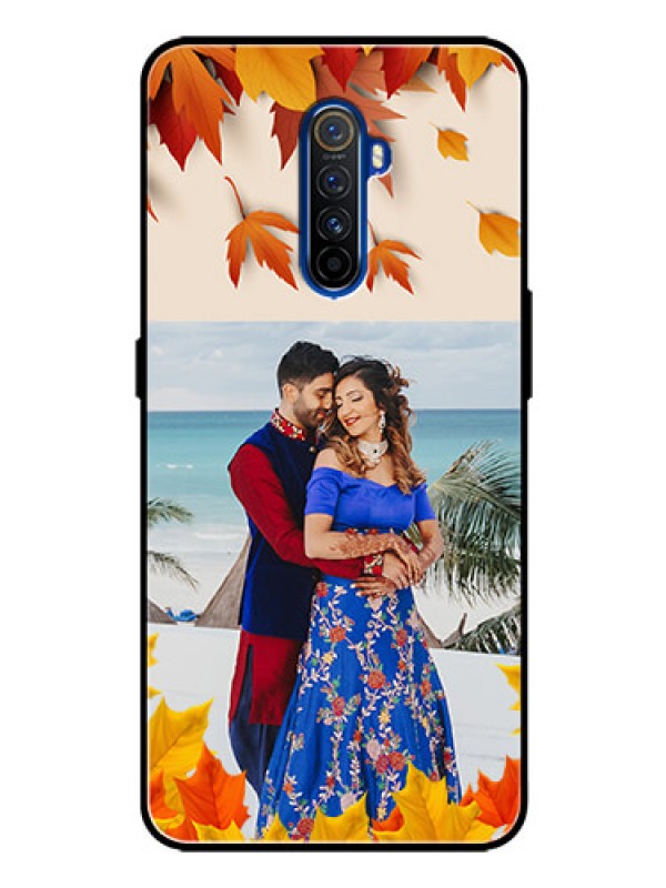 Custom Realme X2 Pro Photo Printing on Glass Case  - Autumn Maple Leaves Design