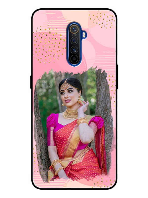 Custom Realme X2 Pro Personalized Glass Phone Case  - Gold Glitter Splash Design
