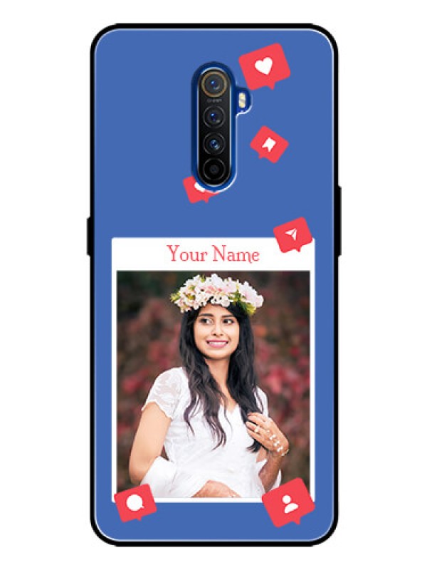 Custom Realme X2 Pro Custom Glass Phone Case - Like Share And Comment Design