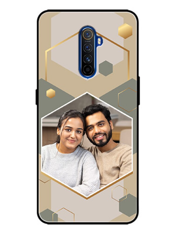 Custom Realme X2 Pro Photo Printing on Glass Case - Stylish Hexagon Pattern Design