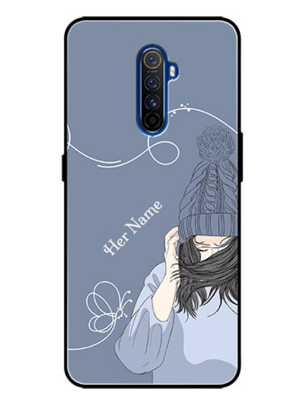 Custom Realme X2 Pro Custom Glass Mobile Case - Girl in winter outfit Design