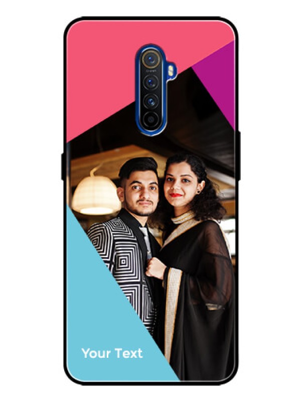 Custom Realme X2 Pro Custom Glass Mobile Case - Stacked Triple colour Design