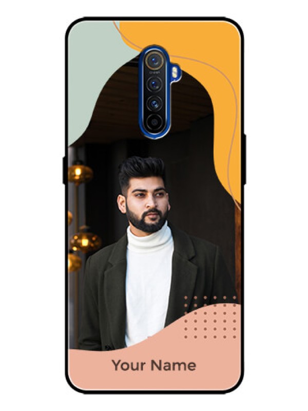 Custom Realme X2 Pro Personalized Glass Phone Case - Tri-coloured overlay design