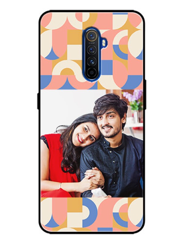 Custom Realme X2 Pro Photo Printing on Glass Case - Semi-circle Maze Pattern Design