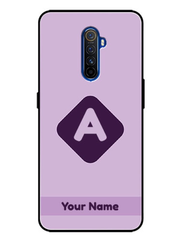 Custom Realme X2 Pro Custom Glass Mobile Case - Custom Letter in curved badge Design
