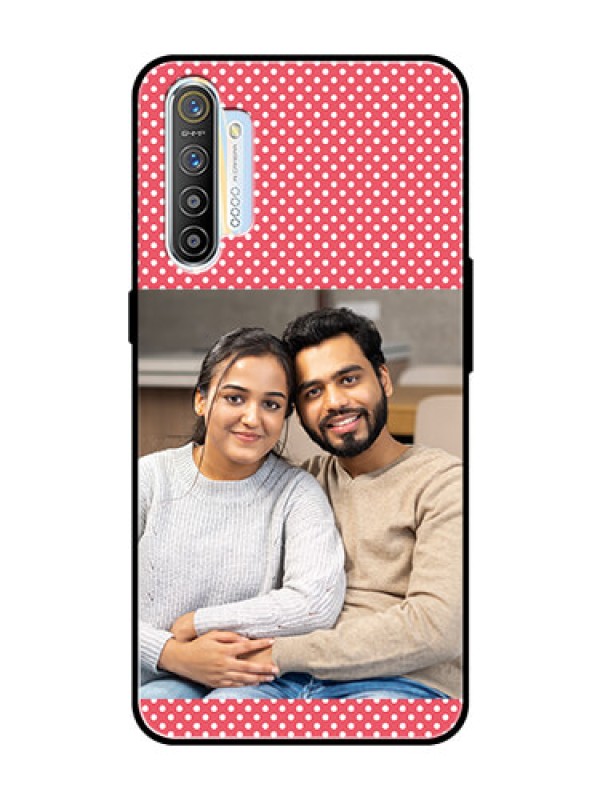 Custom Realme X2 Custom Glass Phone Case  - White Dotted Design