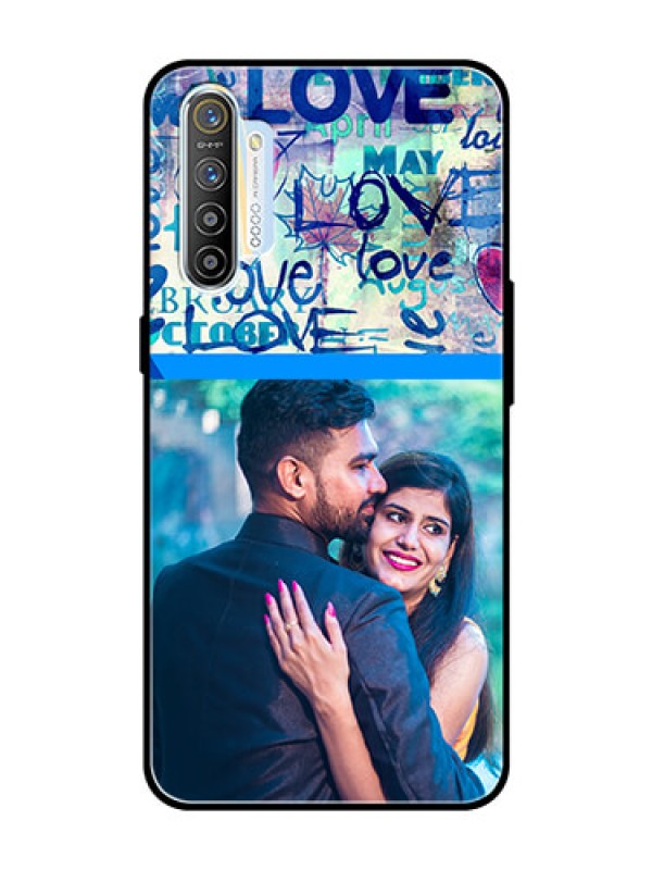 Custom Realme X2 Custom Glass Mobile Case  - Colorful Love Design