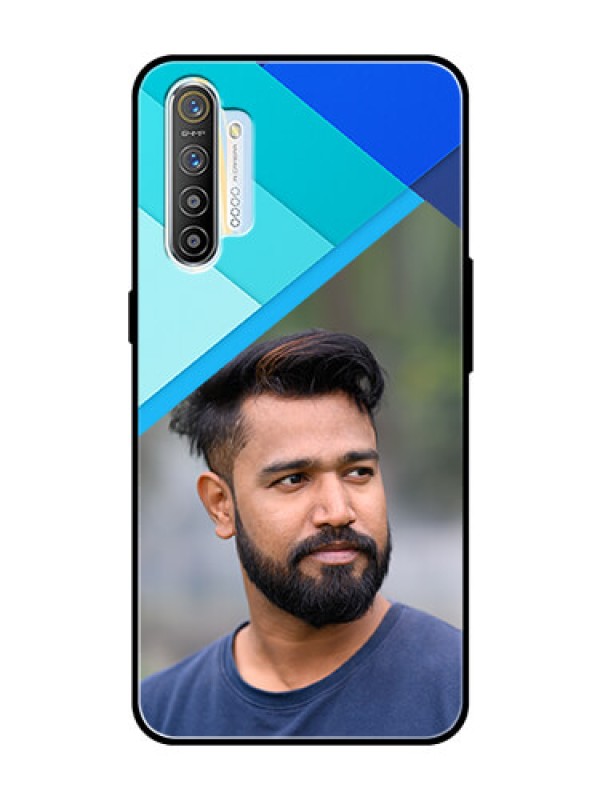 Custom Realme X2 Custom Glass Phone Case  - Blue Pattern Design