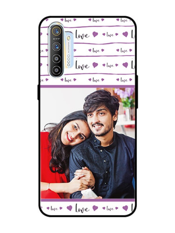 Custom Realme X2 Custom Glass Mobile Case  - Couples Heart Design