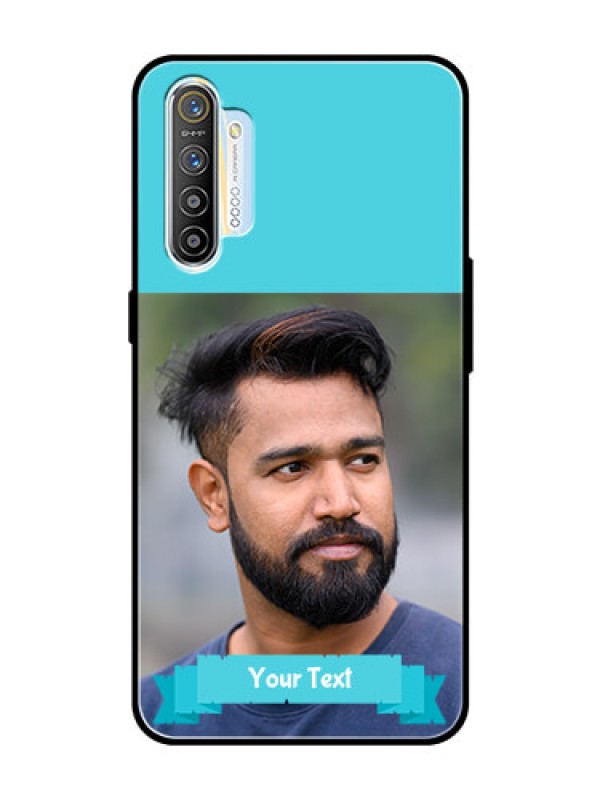 Custom Realme X2 Personalized Glass Phone Case  - Simple Blue Color Design