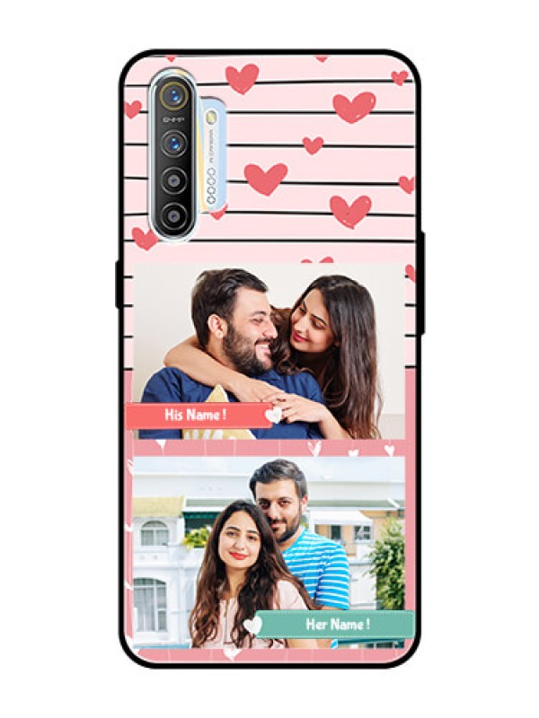 Custom Realme X2 Custom Glass Mobile Case  - Photo with Heart Design