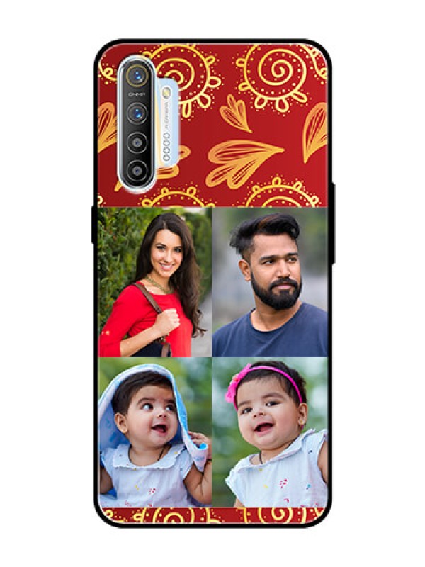 Custom Realme X2 Photo Printing on Glass Case  - 4 Image Traditional Design