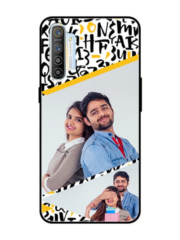 Custom Realme X2 Custom Glass Mobile Case  - Letters Pattern Design