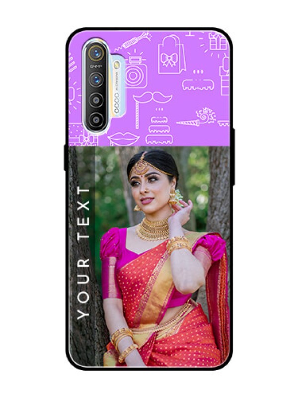 Custom Realme X2 Custom Glass Mobile Case  - Birthday Icons Design